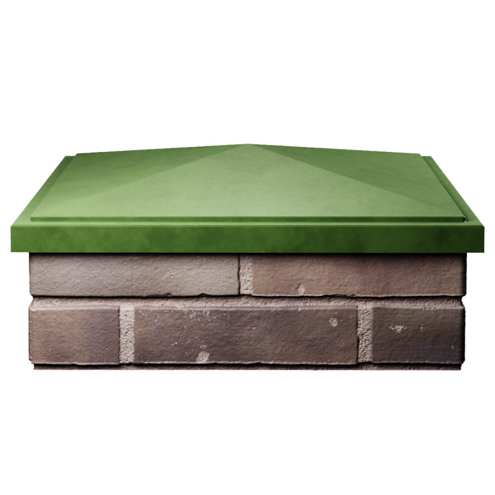 Колпак Zking БонаМоно Зеленый на столб 2х2 кирпича (515х515, 530х530мм) Сертолово фото