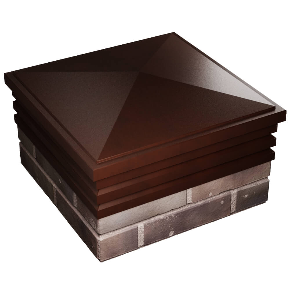 Колпак Zking Бона ХайТек Коричневый на столб 2х2 кирпича (513х513мм) в Сертолово фото