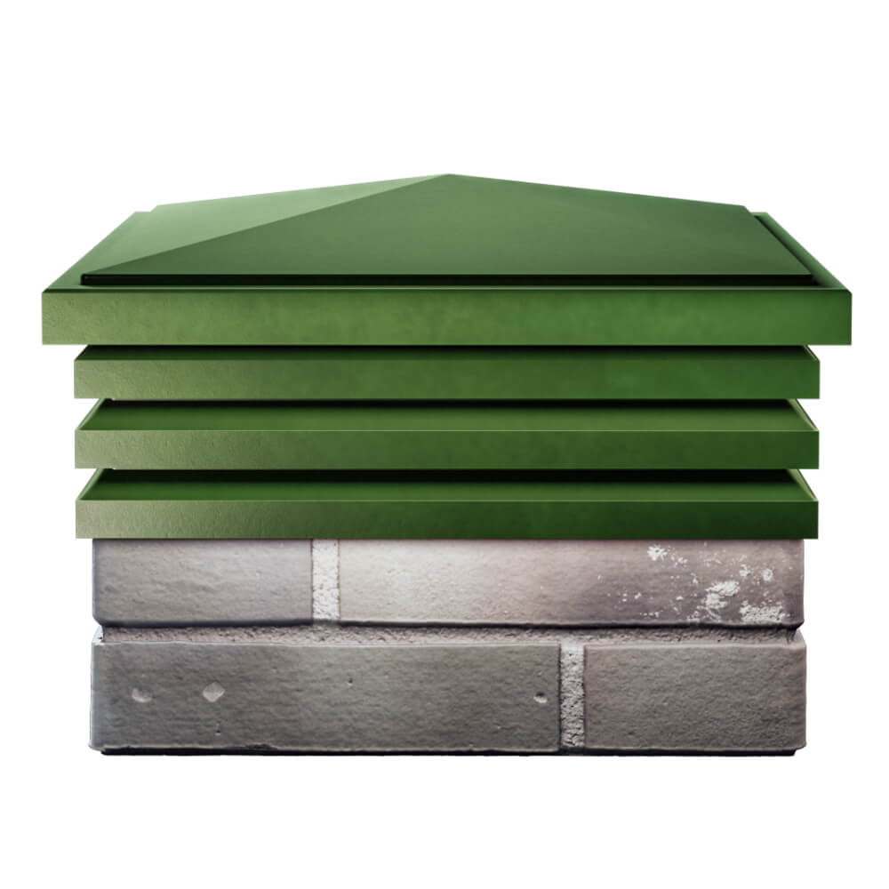 Колпак Zking Бона ХайТек Зеленый на столб 1.5х1.5 кирпича (385х385мм) Сертолово фото