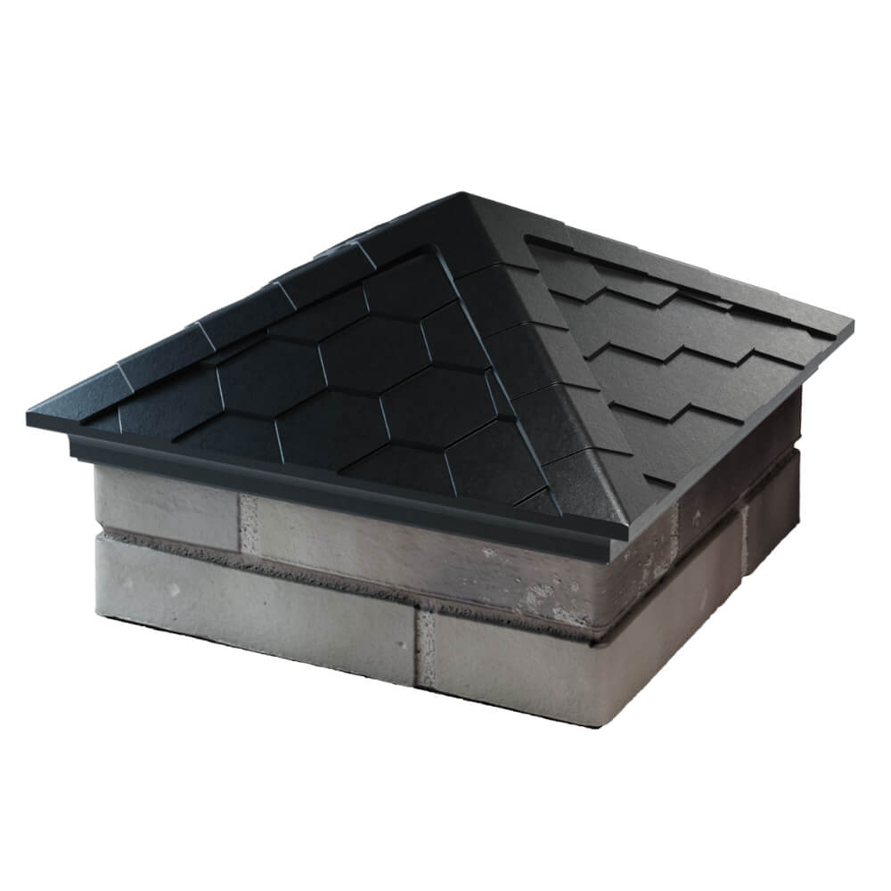 Колпак Zking Эверест Черный на столб 1.5х1.5 кирпича (390х390мм) в Сертолово фото