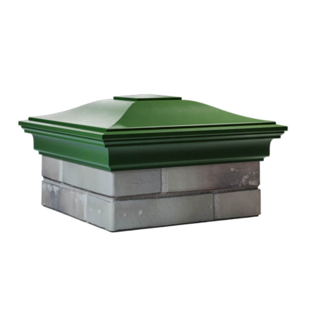 Колпак Zking Монблан Зеленый на столб 1.5х1.5 еврокирпича 0.7НФ (355х355мм) в Сертолово фото