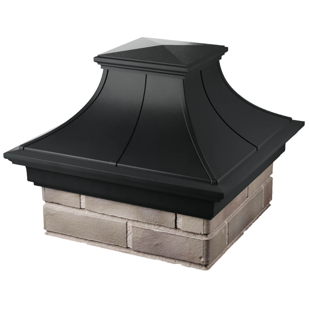 Колпак Zking Монблан Премиум Черный на столб 1.5х1.5 кирпича (385х385мм) в Сертолово фото