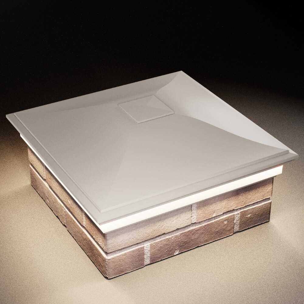 Колпак Zking Монблан Бежевый на столб 2х2 кирпича (515х515мм) c подсветкой в Сертолово фото