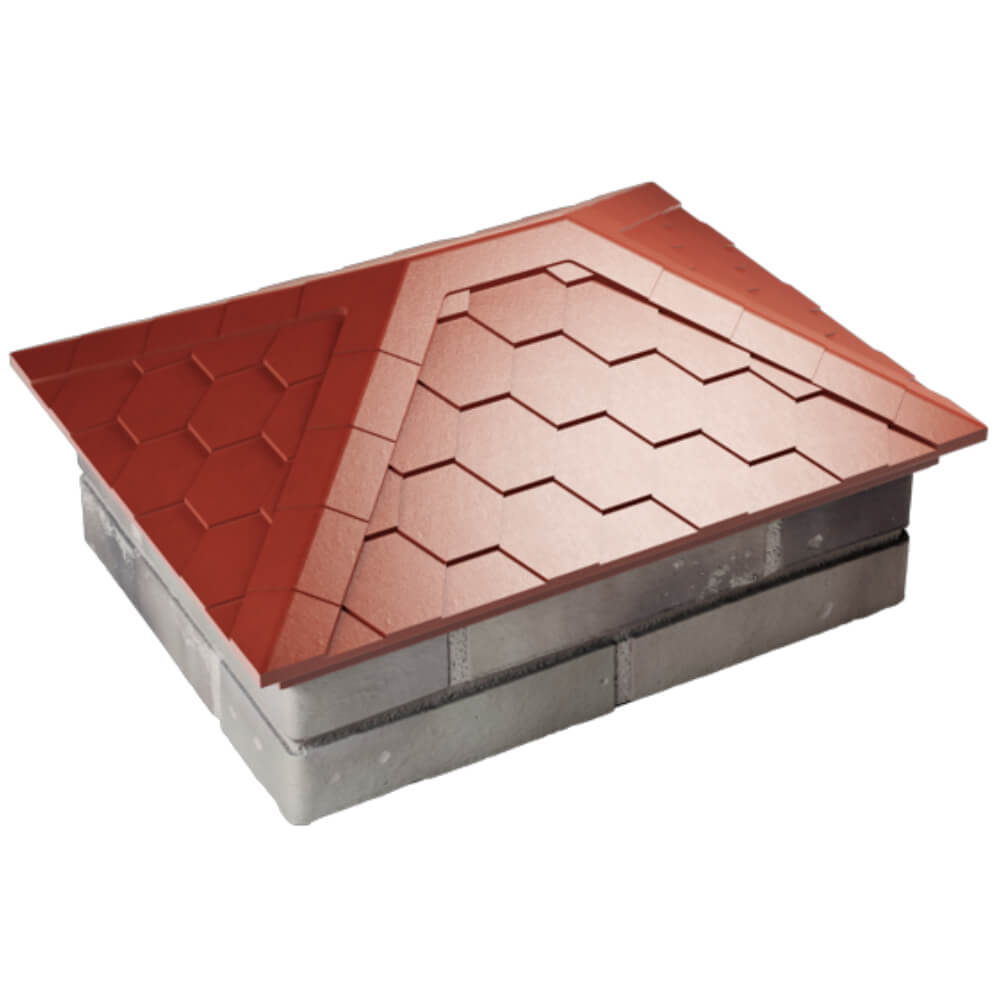 Колпак Zking Эверест Красный на столб 2х1.5 кирпича (520х390мм) Сертолово фото