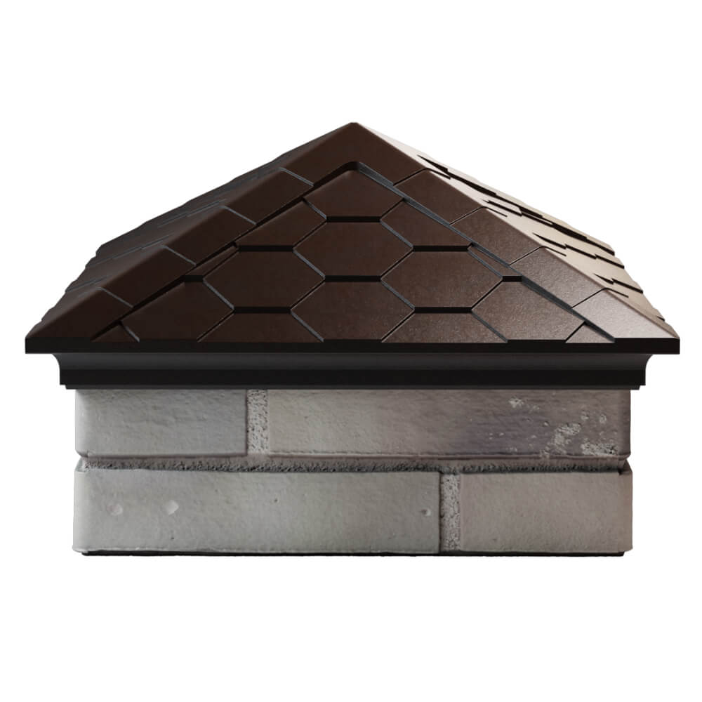 Колпак Zking Эверест Коричневый на столб 1.5х1.5 кирпича (390х390мм) Сертолово фото
