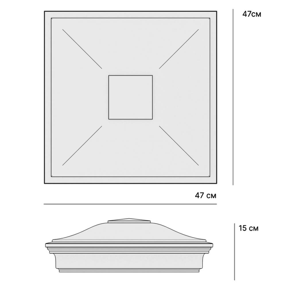 Колпак Zking Монблан Бежевый на столб 1.5х1.5 кирпича (385х385мм) в Сертолово фото
