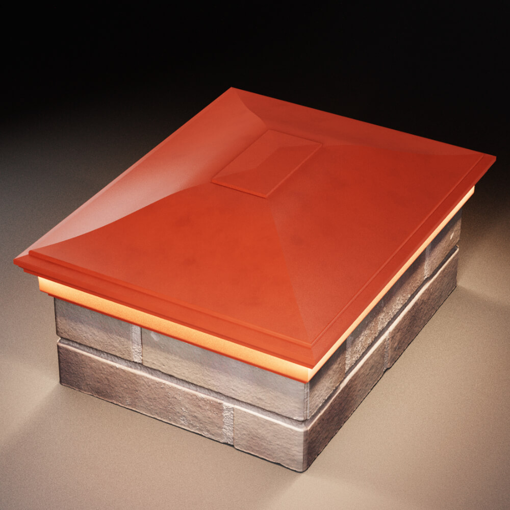 Колпак Zking Монблан Красный на столб 2х1.5 кирпича (515х385мм) c подсветкой в Сертолово фото