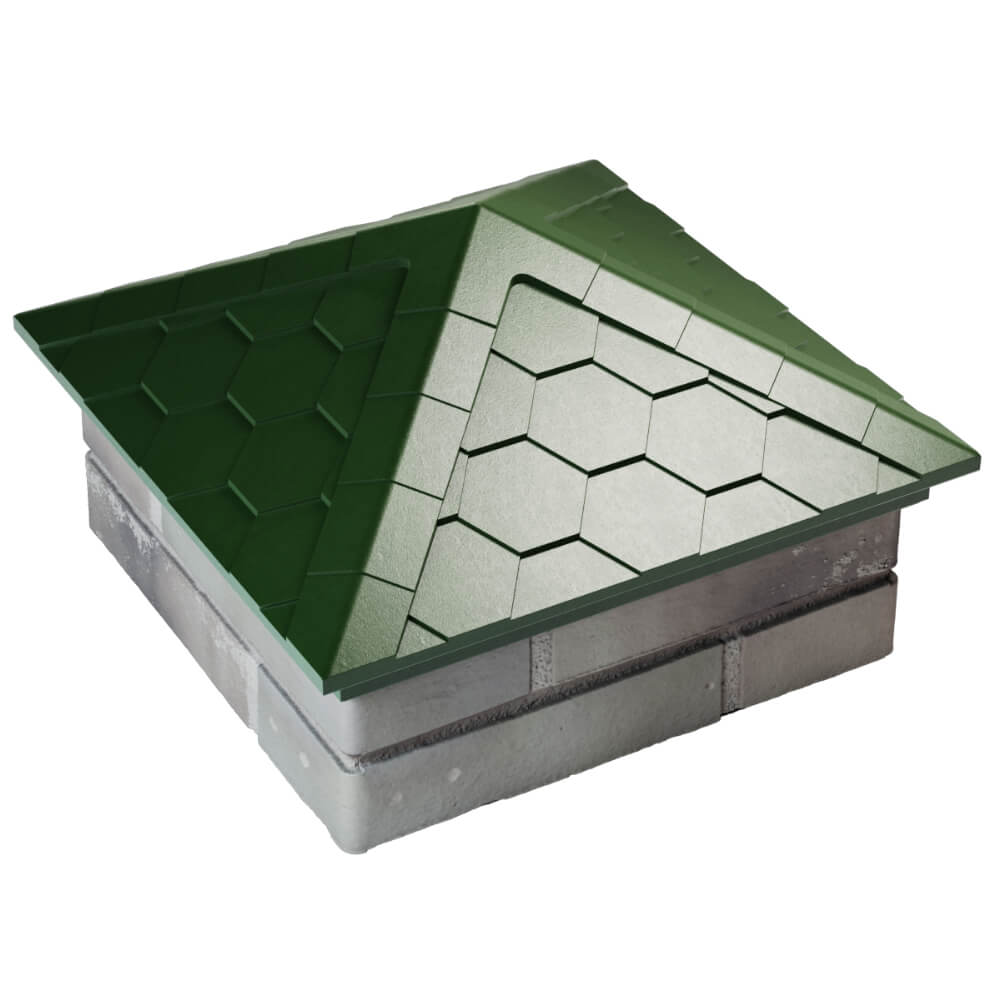 Колпак Zking Эверест Зеленый на столб 1.5х1.5 кирпича (390х390мм) в Сертолово фото