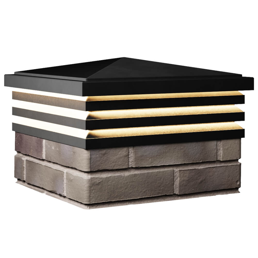 Колпак Zking Бона ХайТек Черный на столб 1.5х1.5 кирпича (385х385мм) с подсветкой в Сертолово фото