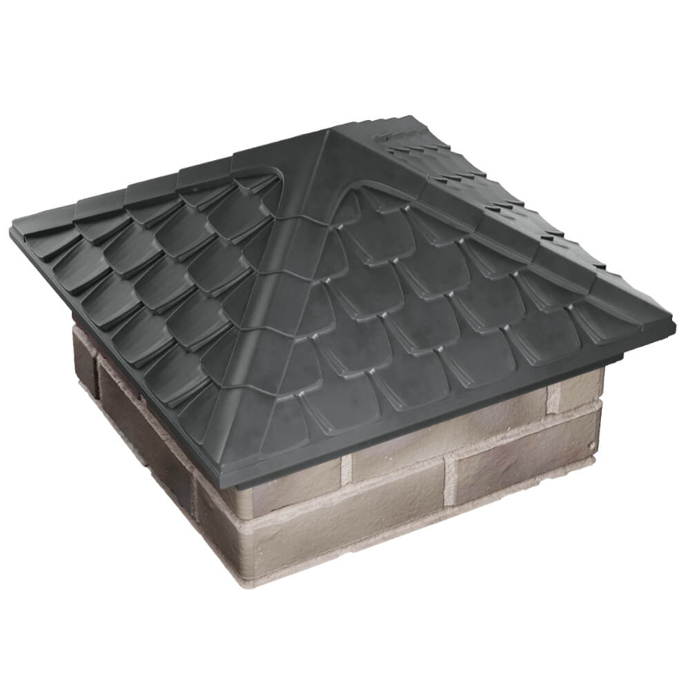 Колпак Zking Эльбрус Серый на столб 1.5х1.5 кирпича (385х385мм) в Сертолово фото