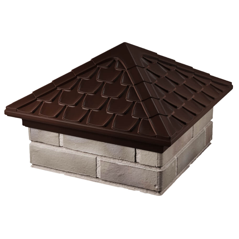 Колпак Zking Эльбрус Коричневый на столб 1.5х1.5 кирпича (385х385мм) в Сертолово фото