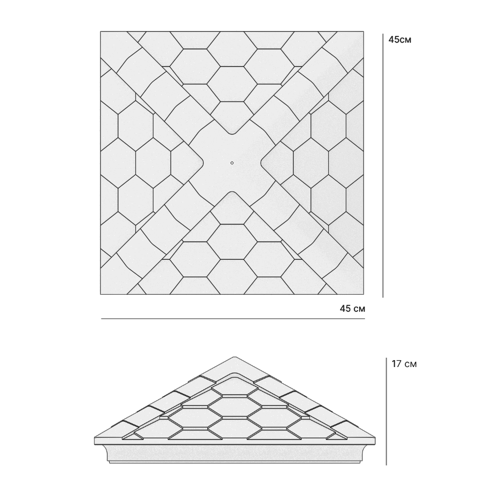 Колпак Zking Эверест Бежевый на столб 1.5х1.5 кирпича (390х390мм) в Сертолово фото
