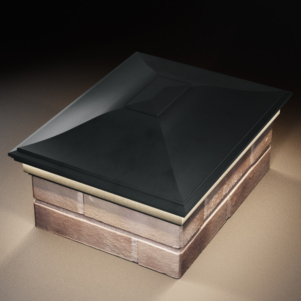 Колпак Zking Монблан Черный на столб 2х1.5 кирпича (515х385мм) c подсветкой в Сертолово фото