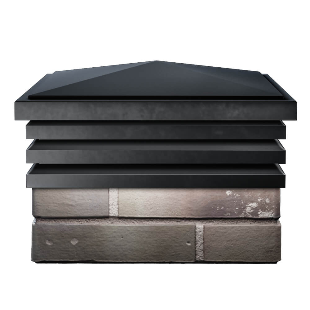 Колпак Zking Бона ХайТек Черный на столб 1.5х1.5 кирпича (385х385мм) Сертолово фото