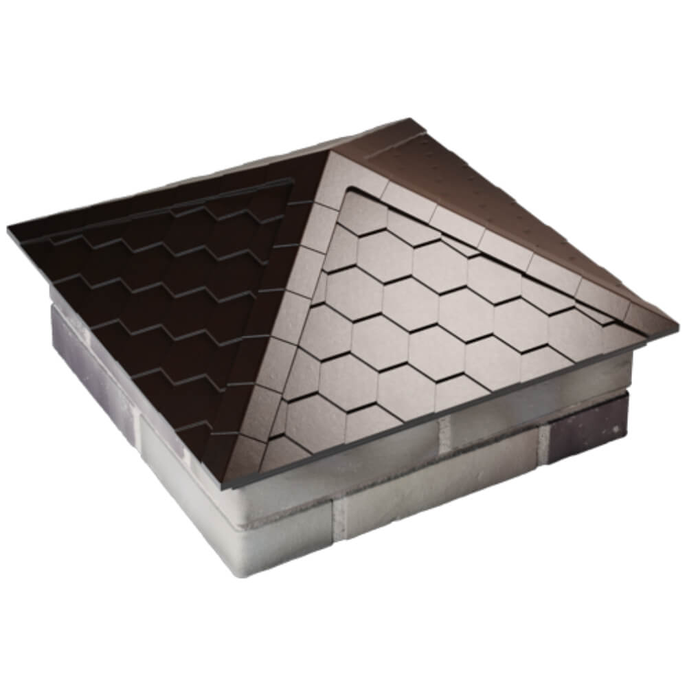 Колпак Zking Эверест Коричневый на столб 2х2 кирпича (535х535мм) Сертолово фото