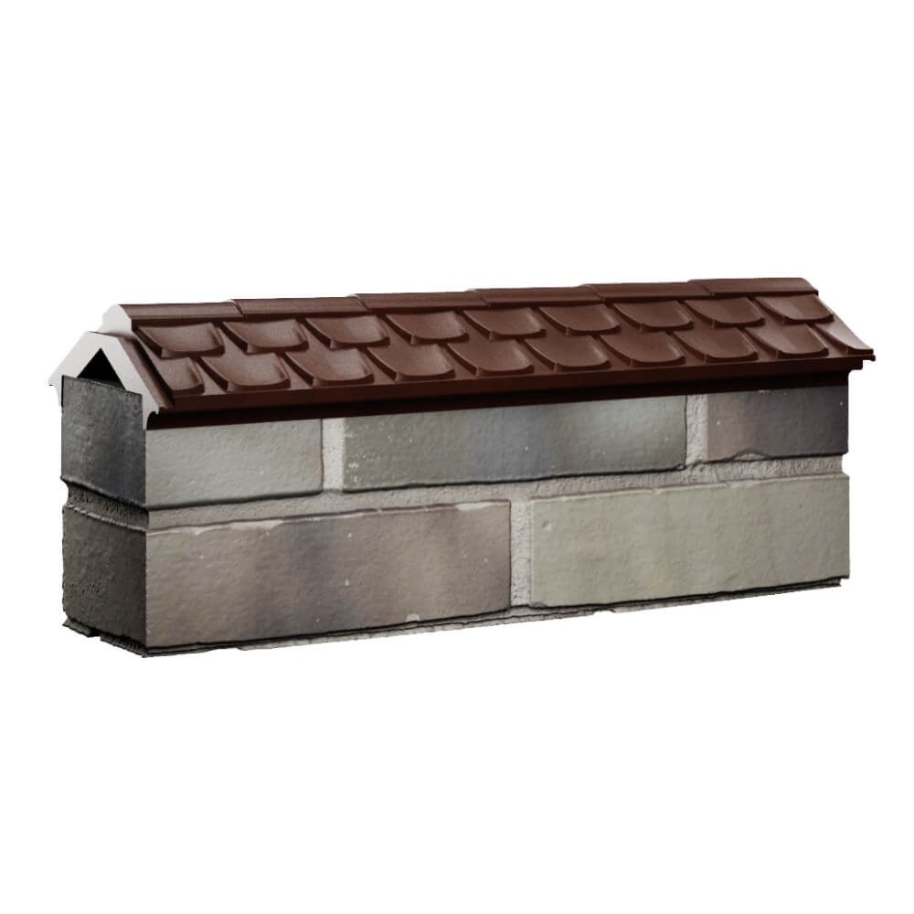 Парапет Zking Эльбрус Коричневый с посадкой на 0.5 кирпича (130мм) Сертолово фото
