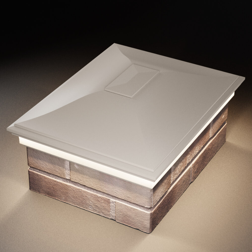 Колпак Zking Монблан Бежевый на столб 2х1.5 кирпича (515х385мм) c подсветкой в Сертолово фото