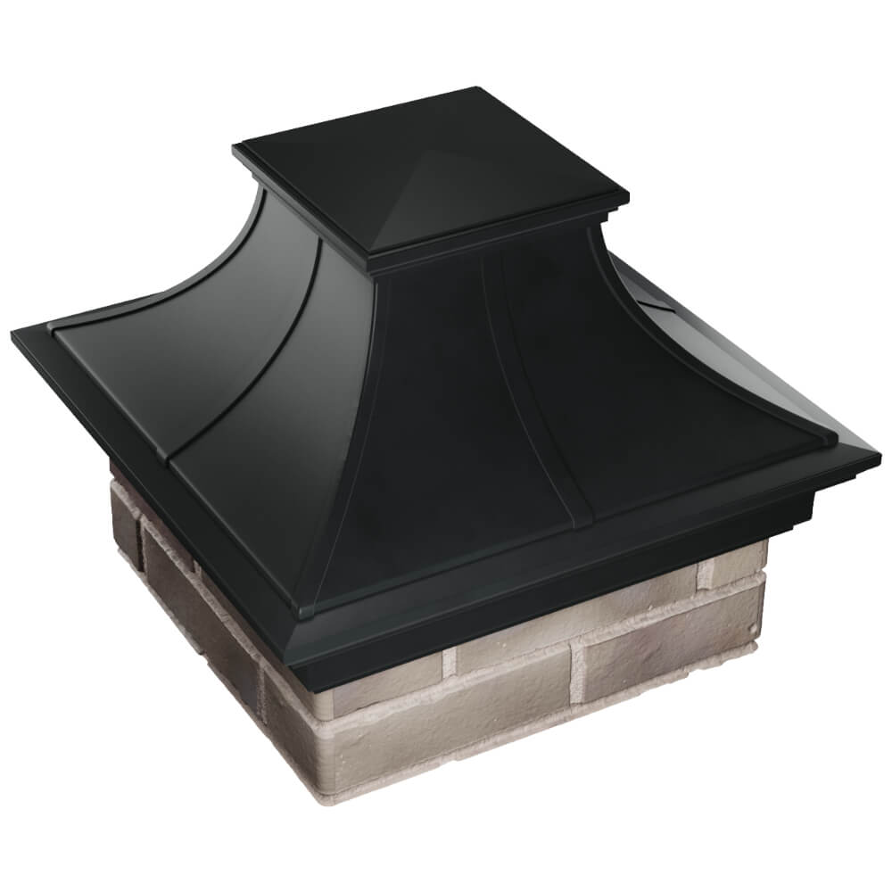 Колпак Zking Монблан Премиум Черный на столб 1.5х1.5 кирпича (385х385мм) в Сертолово фото