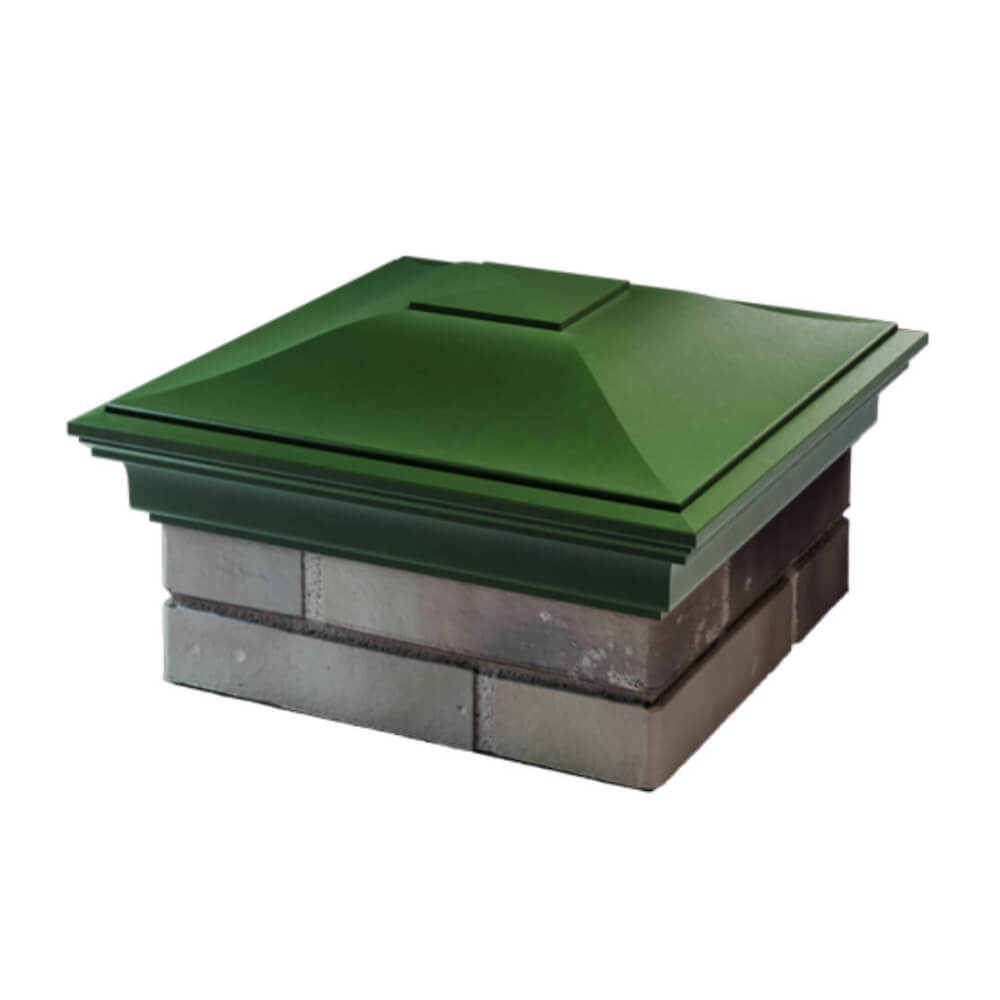 Колпак Zking Монблан Зеленый на столб 1.5х1.5 еврокирпича 0.7НФ (355х355мм) в Сертолово фото