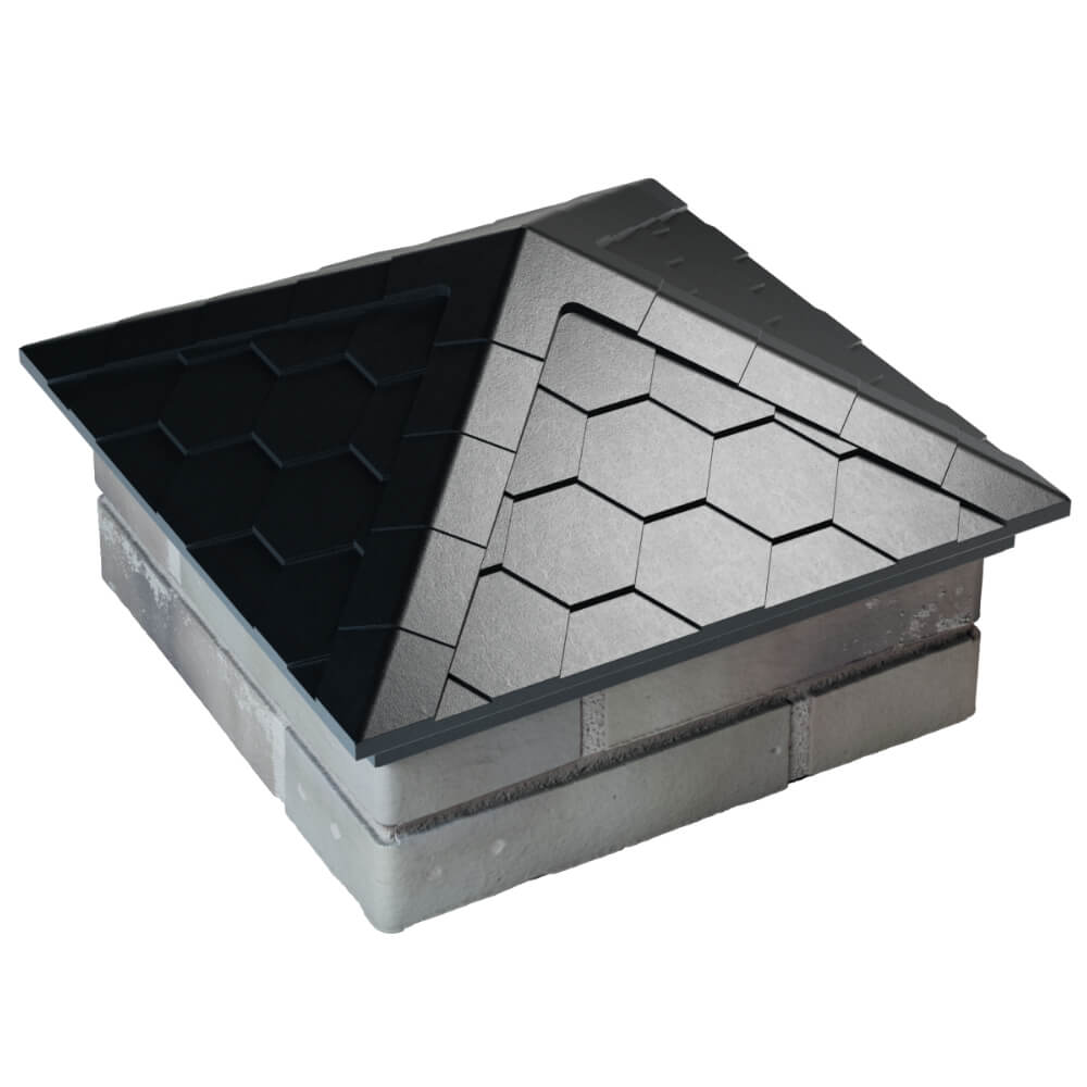 Колпак Zking Эверест Черный на столб 1.5х1.5 кирпича (390х390мм) в Сертолово фото