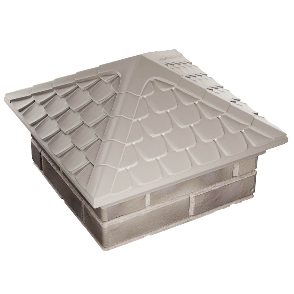 Колпак Zking Эльбрус Бежевый на столб 1.5х1.5 кирпича (385х385мм) в Сертолово фото