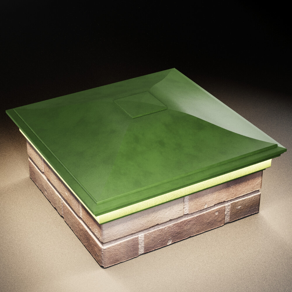 Колпак Zking Монблан Зеленый на столб 2х2 кирпича (515х515мм) c подсветкой в Сертолово фото