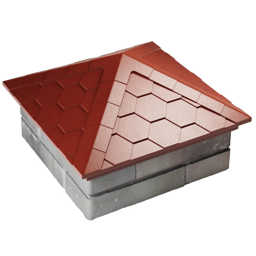 Колпак Zking Эверест Красный на столб 1.5х1.5 кирпича (390х390мм) в Сертолово фото