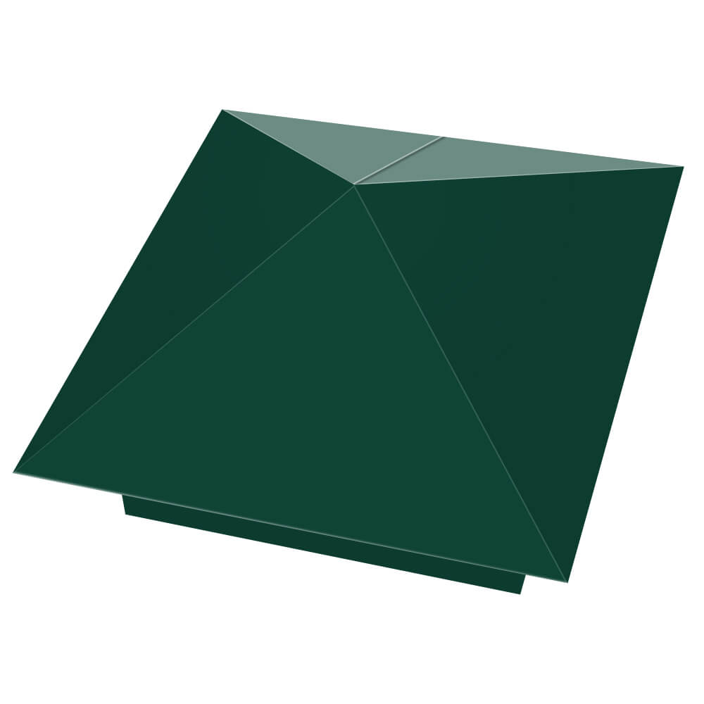 Колпак металлический 390х390мм RAL6005 Зеленый Мох заборный Сертолово фото