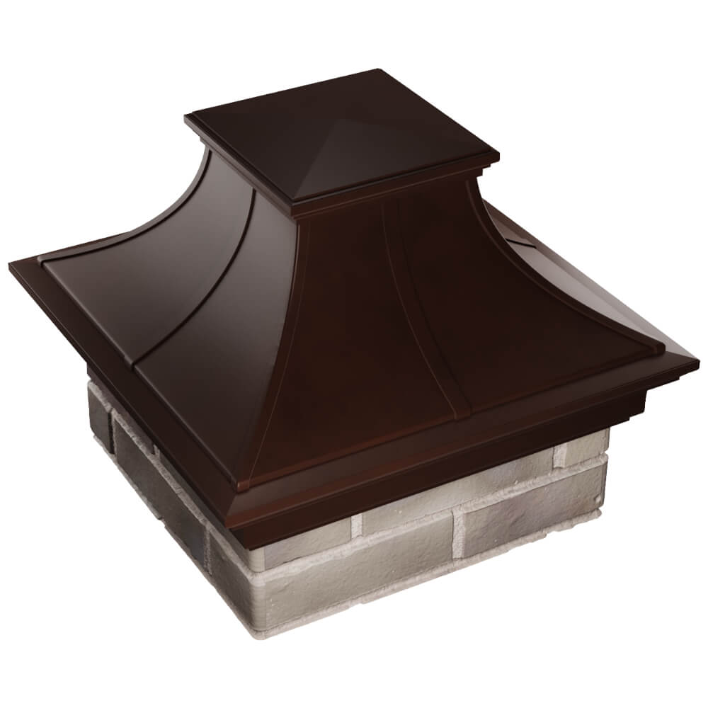Колпак Zking Монблан Премиум Коричневый на столб 1.5х1.5 кирпича (385х385мм) в Сертолово фото