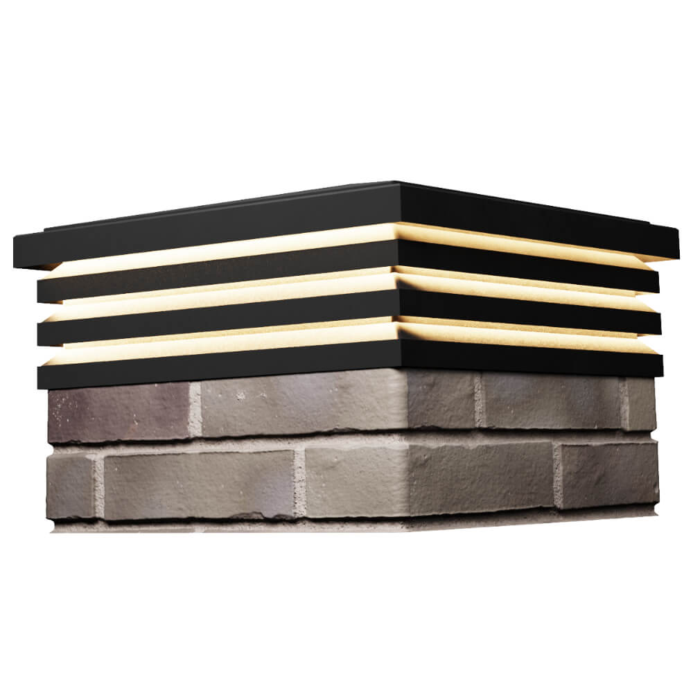 Колпак Zking Бона ХайТек Черный на столб 1.5х1.5 кирпича (385х385мм) с подсветкой в Сертолово фото