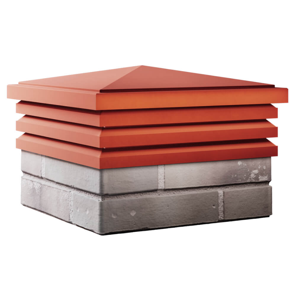 Колпак Zking Бона ХайТек Красный на столб 1.5х1.5 кирпича (385х385мм) в Сертолово фото