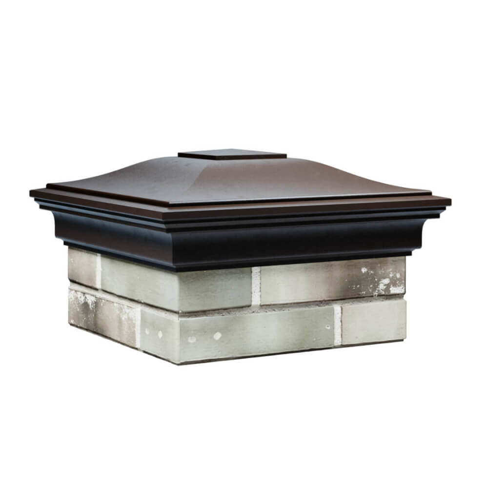 Колпак Zking Монблан Коричневый на столб 1.5х1.5 еврокирпича 0.7НФ (355х355мм) в Сертолово фото