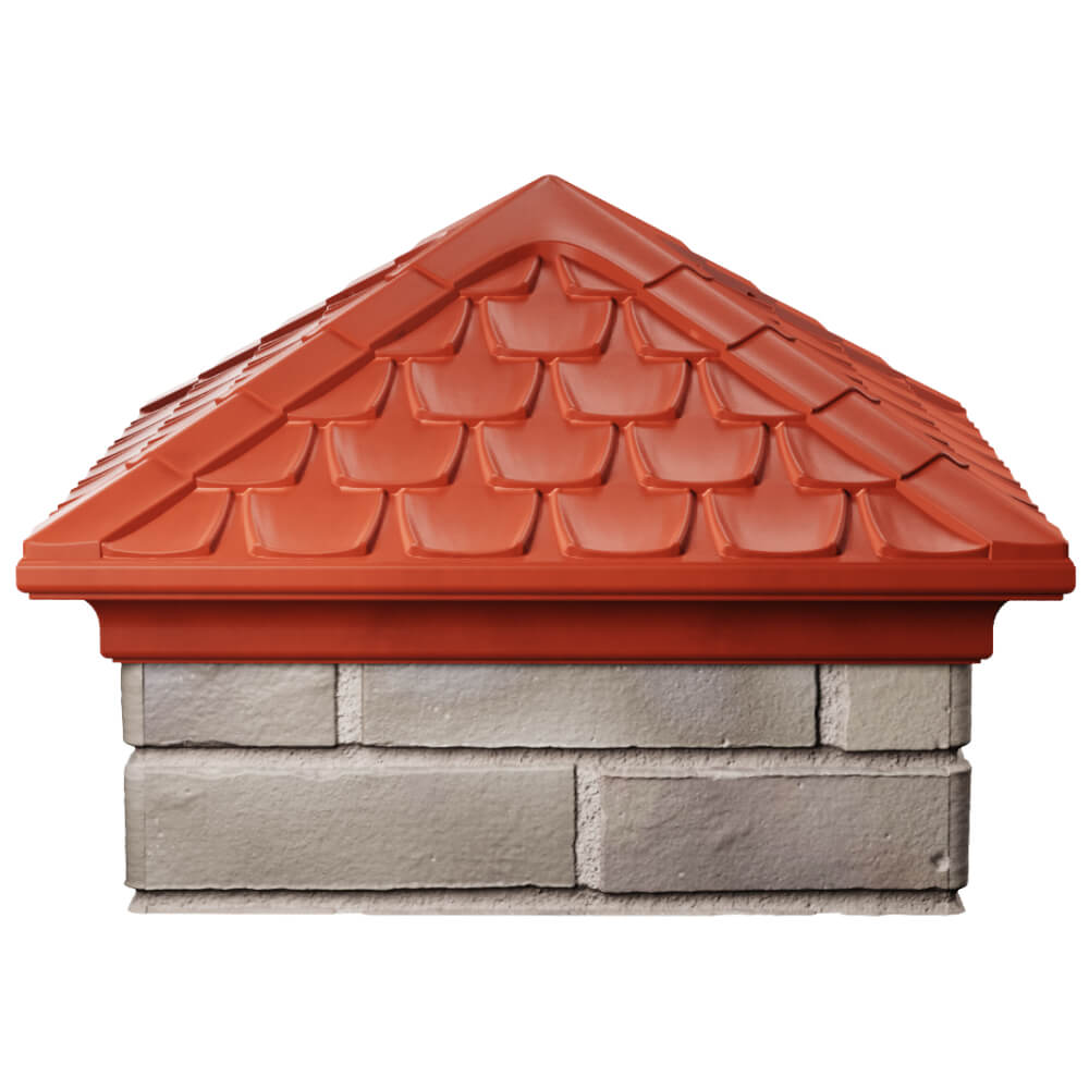 Колпак Zking Эльбрус Красный на столб 1.5х1.5 кирпича (385х385мм) Сертолово фото