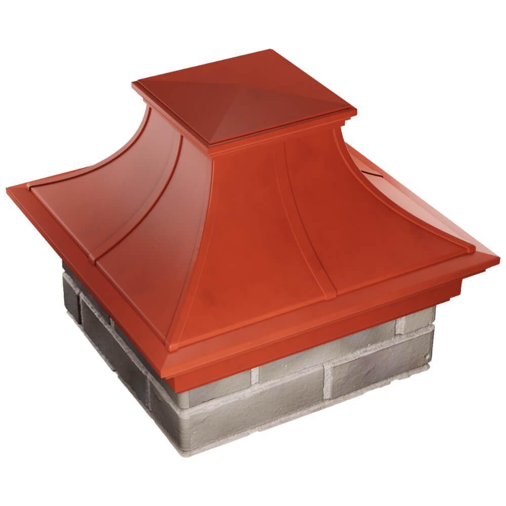 Колпак Zking Монблан Премиум Красный на столб 1.5х1.5 кирпича (385х385мм) в Сертолово фото