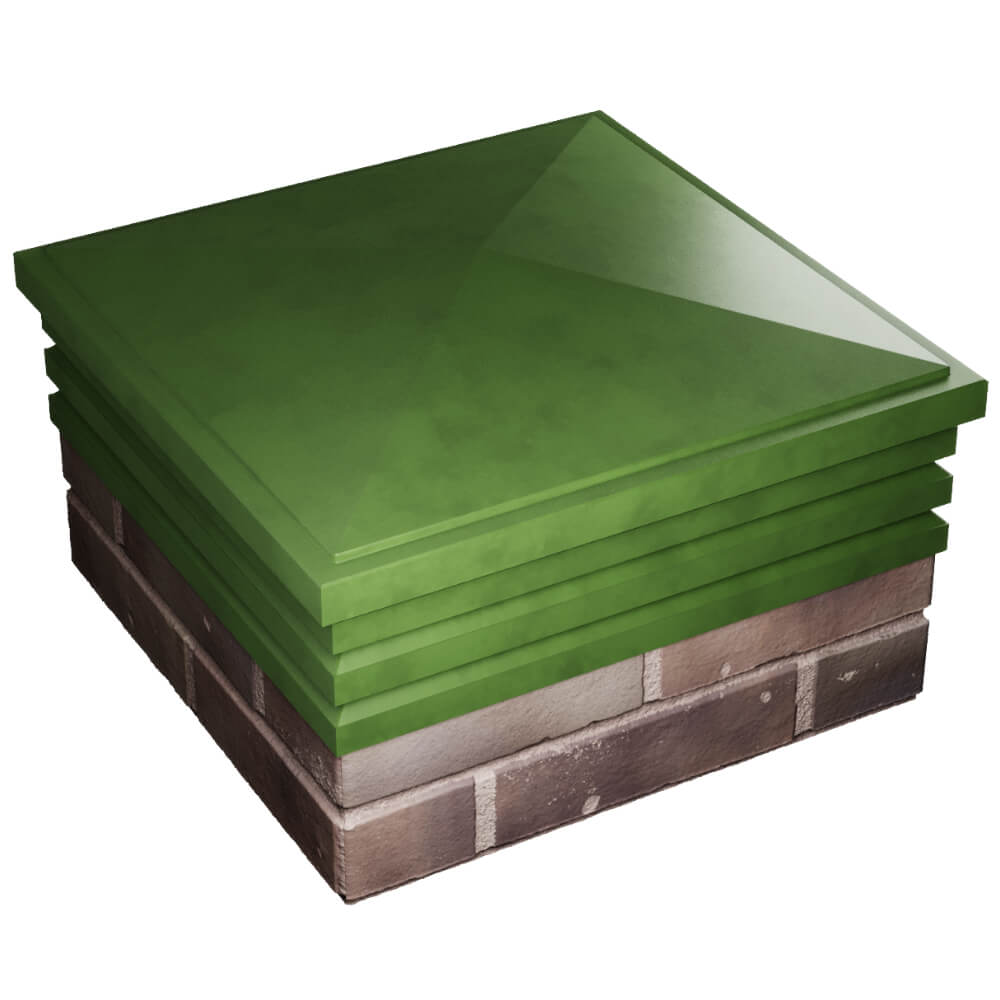 Колпак Zking Бона ХайТек Зеленый на столб 2х2 кирпича (513х513мм) в Сертолово фото