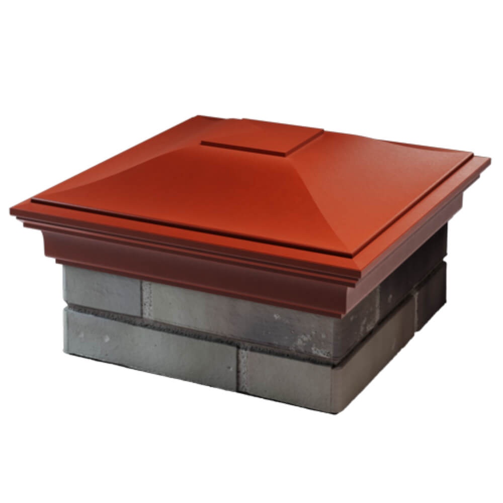 Колпак Zking Монблан Красный на столб 1.5х1.5 кирпича (385х385мм) в Сертолово фото