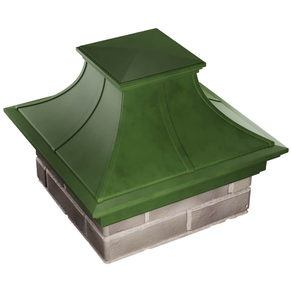 Колпак Zking Монблан Премиум Зеленый на столб 1.5х1.5 кирпича (385х385мм) в Сертолово фото