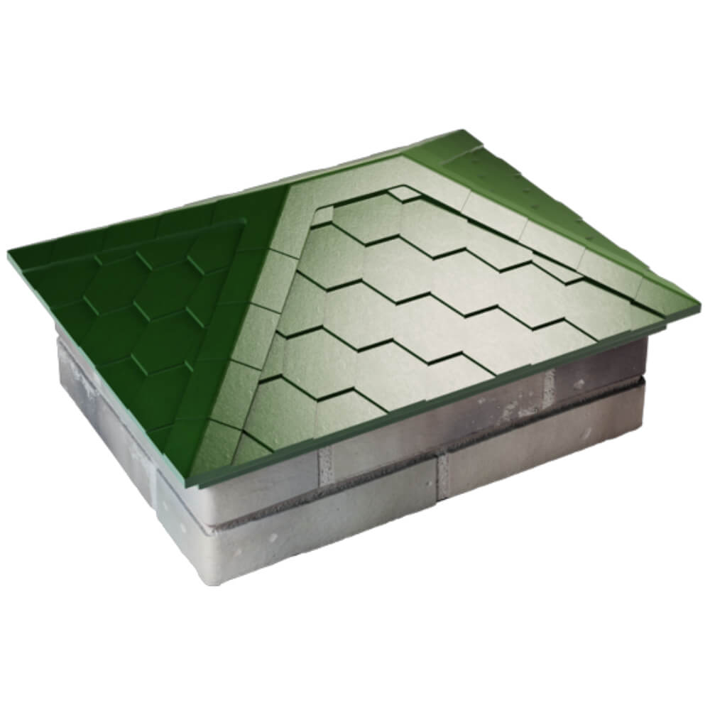 Колпак Zking Эверест Зеленый на столб 2х1.5 кирпича (520х390мм) Сертолово фото