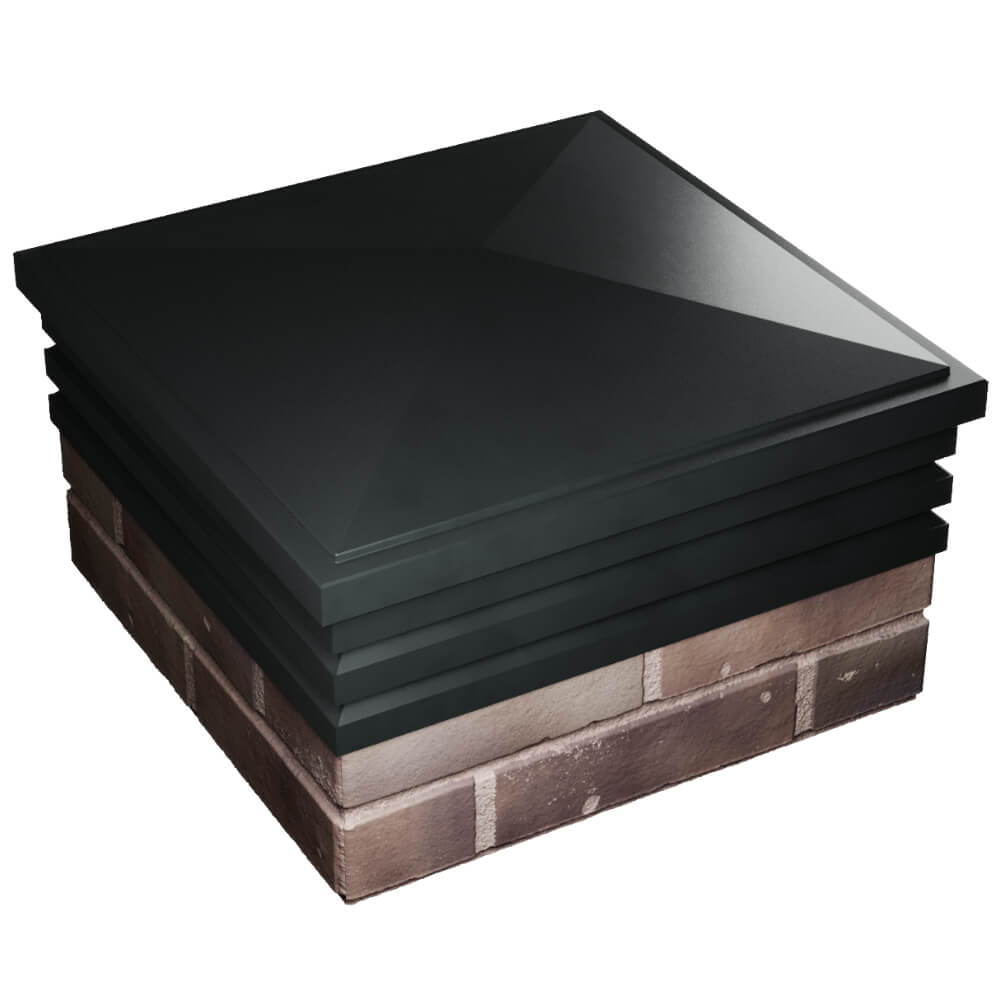 Колпак Zking Бона ХайТек Черный на столб 2х2 кирпича (513х513мм) в Сертолово фото