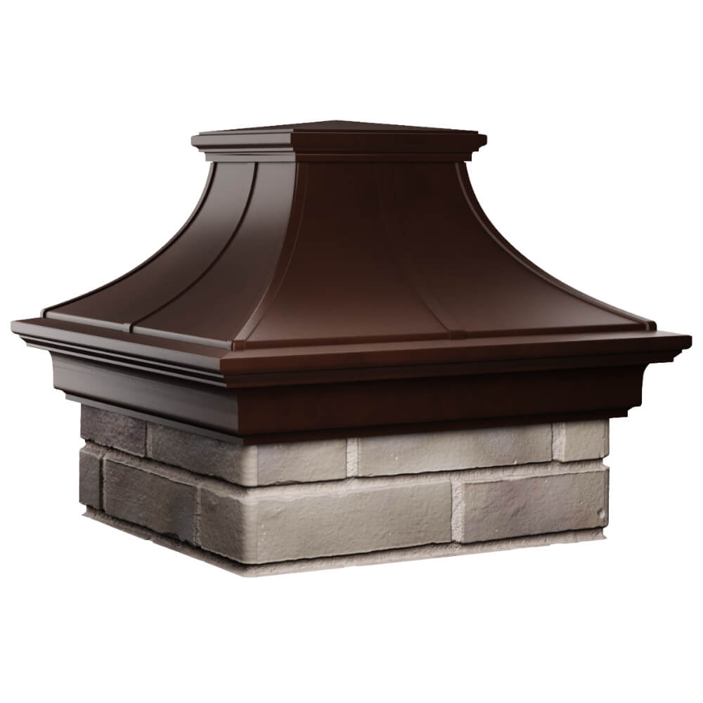 Колпак Zking Монблан Премиум Коричневый на столб 1.5х1.5 кирпича (385х385мм) в Сертолово фото