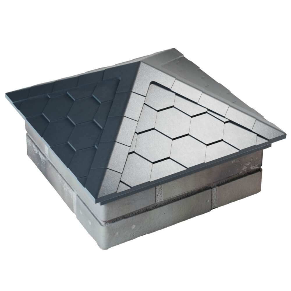 Колпак Zking Эверест Серый на столб 1.5х1.5 кирпича (390х390мм) в Сертолово фото