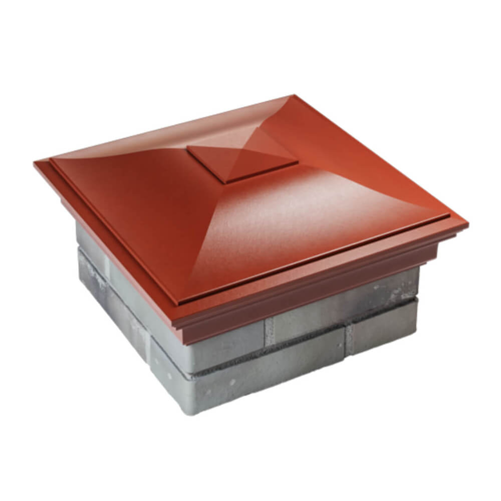 Колпак Zking Монблан Красный на столб 1.5х1.5 еврокирпича 0.7НФ (355х355мм) в Сертолово фото