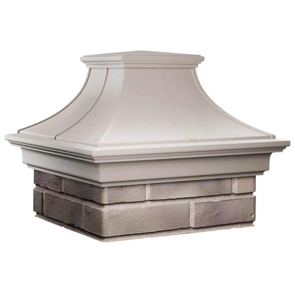 Колпак Zking Монблан Премиум Бежевый на столб 1.5х1.5 кирпича (385х385мм) в Сертолово фото