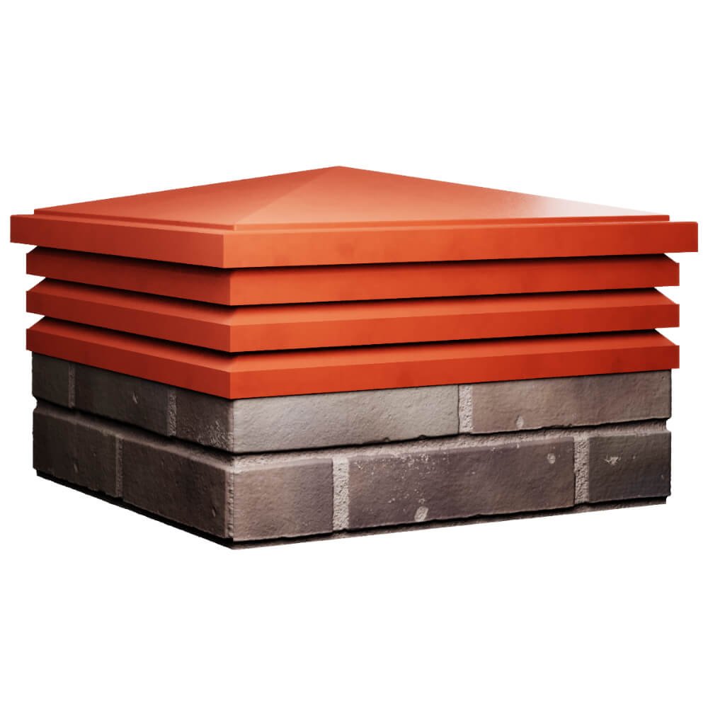 Колпак Zking Бона ХайТек Красный на столб 2х2 кирпича (513х513мм) в Сертолово фото