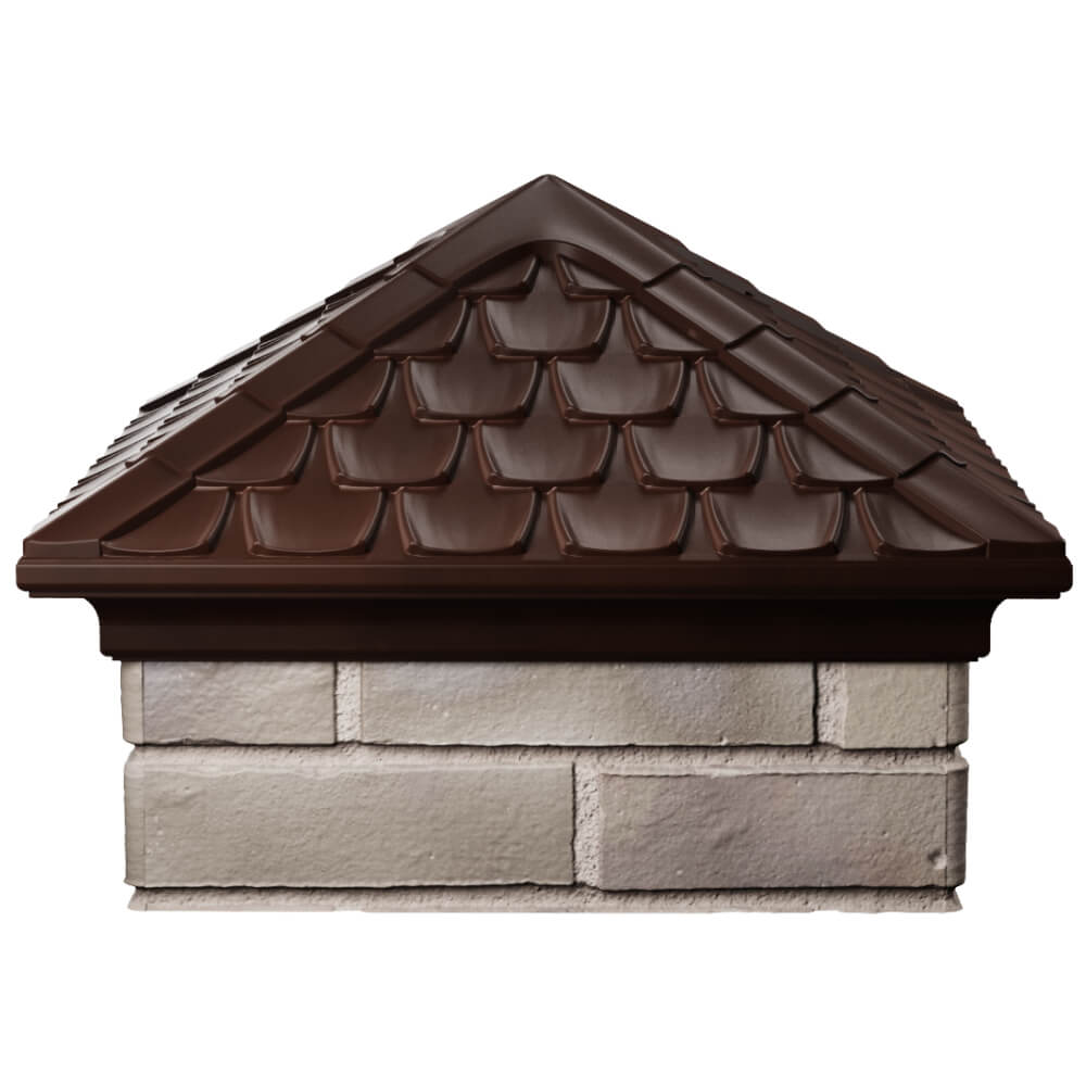 Колпак Zking Эльбрус Коричневый на столб 1.5х1.5 кирпича (385х385мм) Сертолово фото