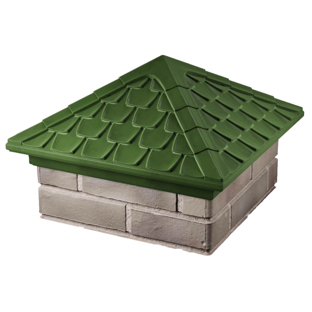 Колпак Zking Эльбрус Зеленый на столб 1.5х1.5 кирпича (385х385мм) в Сертолово фото