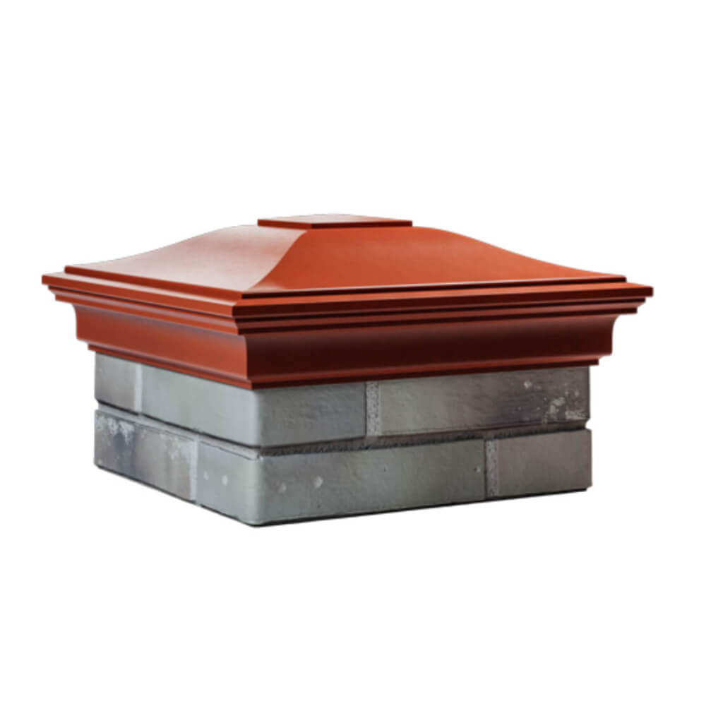 Колпак Zking Монблан Красный на столб 1.5х1.5 еврокирпича 0.7НФ (355х355мм) в Сертолово фото