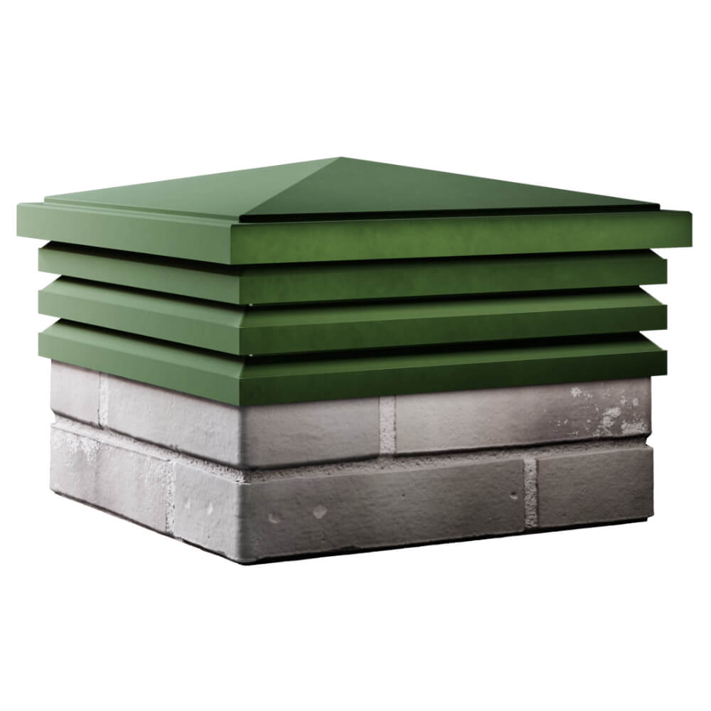 Колпак Zking Бона ХайТек Зеленый на столб 1.5х1.5 кирпича (385х385мм) в Сертолово фото