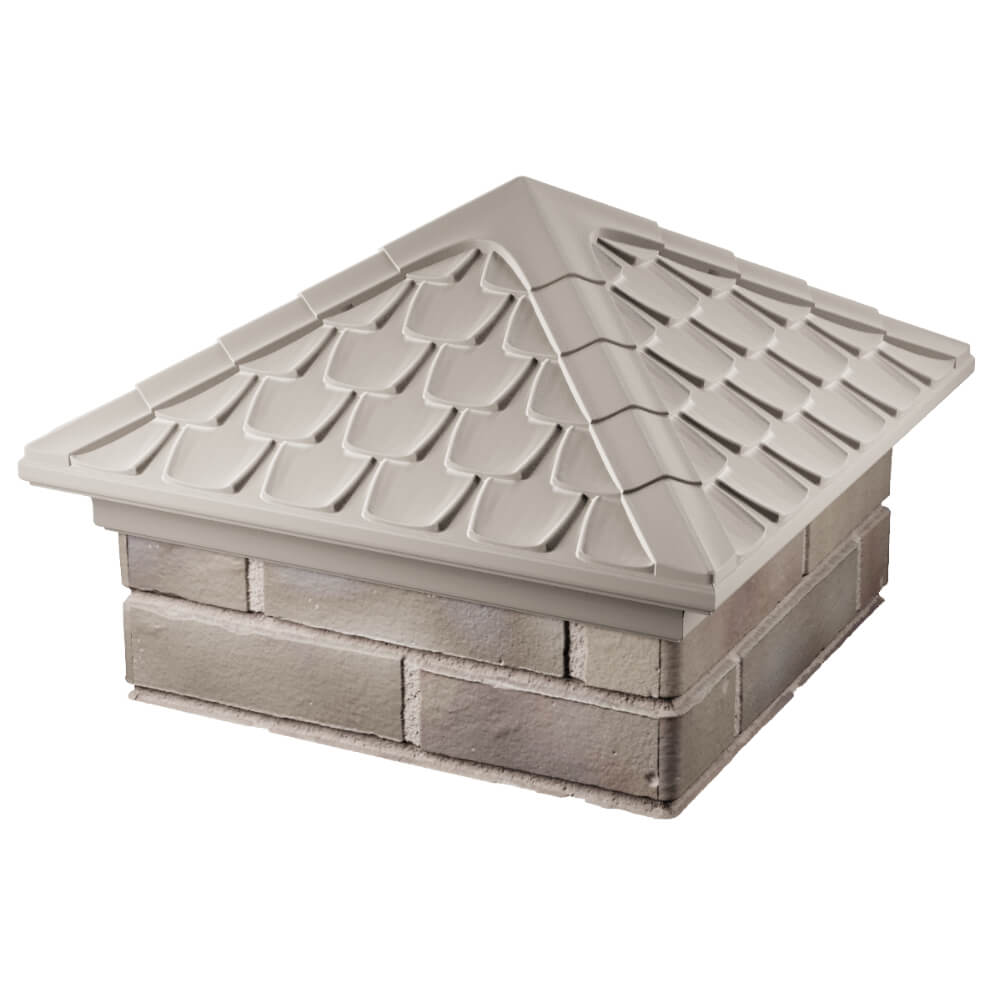 Колпак Zking Эльбрус Бежевый на столб 1.5х1.5 кирпича (385х385мм) в Сертолово фото