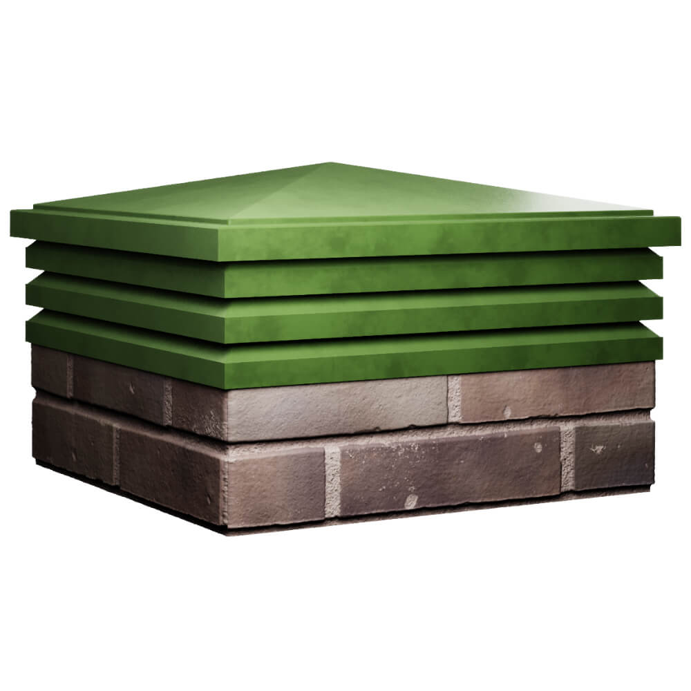 Колпак Zking Бона ХайТек Зеленый на столб 2х2 кирпича (513х513мм) в Сертолово фото